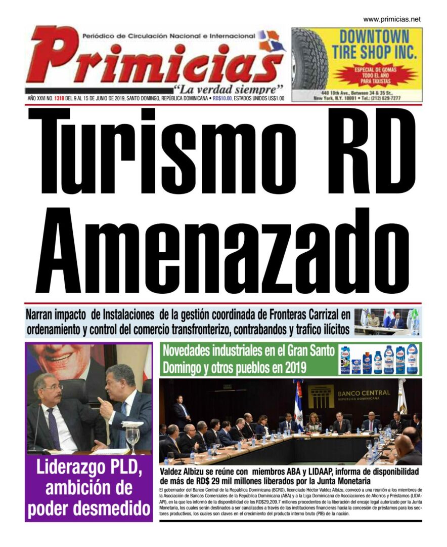 Portada Periódico Primicias, Lunes 10 Junio 2019