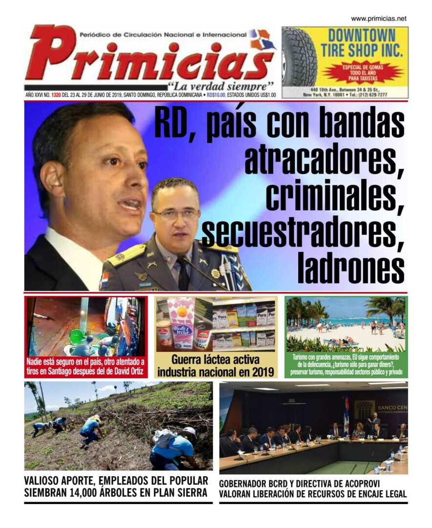 Portada Periódico Primicias, Lunes 24 Junio 2019