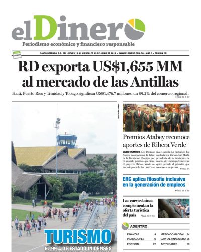 Portada Periódico El Dinero, Jueves 13 Junio 2019