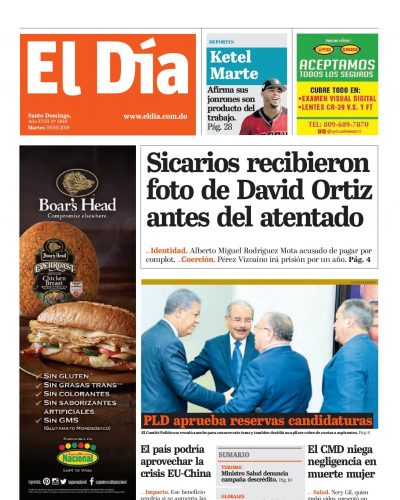 Portada Periódico El Día, Martes 18 Junio 2019