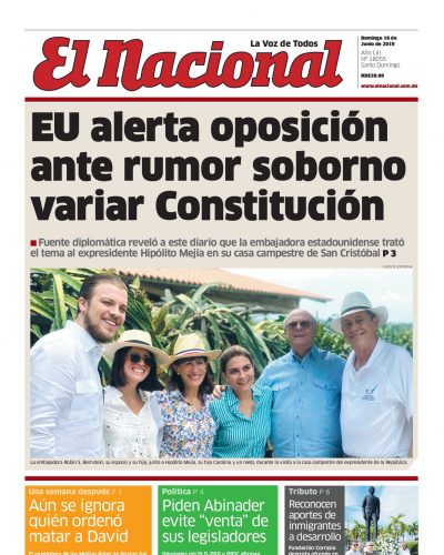 Portada Periódico El Nacional, Domingo 16 Junio 2019