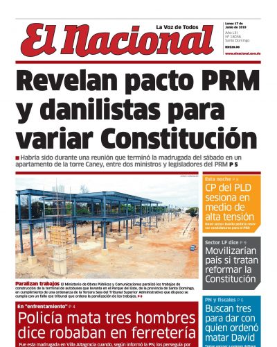 Portada Periódico El Nacional, Lunes 17 Junio 2019