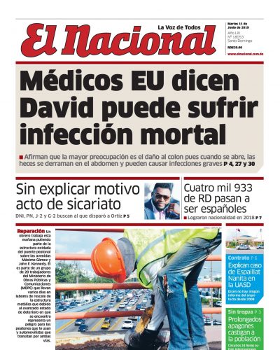 Portada Periódico El Nacional, Martes 11 Junio 2019
