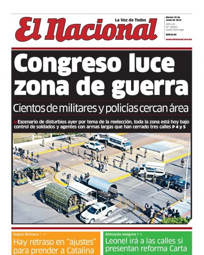 Portada Periódico El Nacional, Martes 25 Junio 2019
