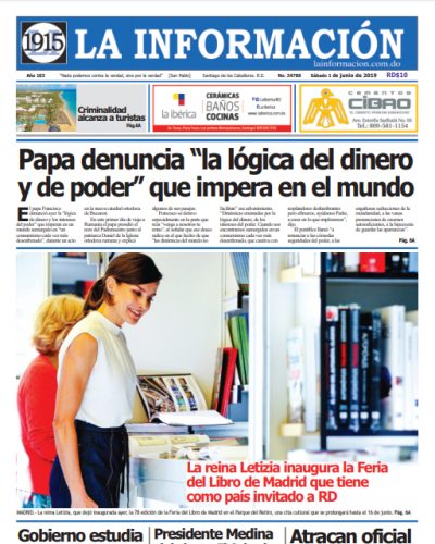 Portada Periódico La Información, Domingo 02 Junio 2019