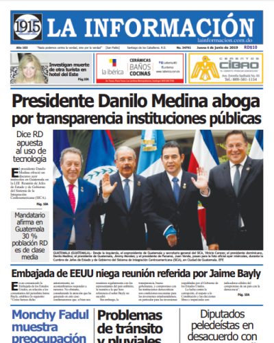 Portada Periódico La Información, Jueves 06 Junio 2019