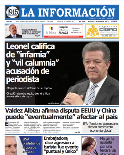 Portada Periódico La Información, Miércoles 05 Junio 2019