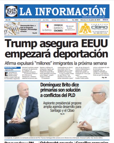 Portada Periódico La Información, Miércoles 19 Junio 2019