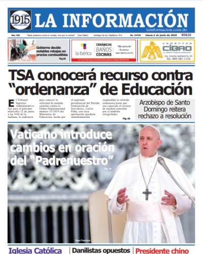 Portada Periódico La Información, Sábado 08 Junio 2019