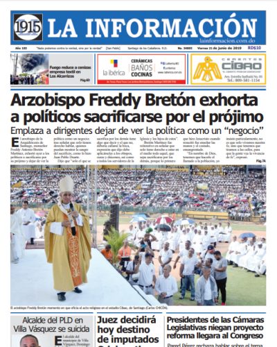 Portada Periódico La Información, Viernes 21 Junio 2019