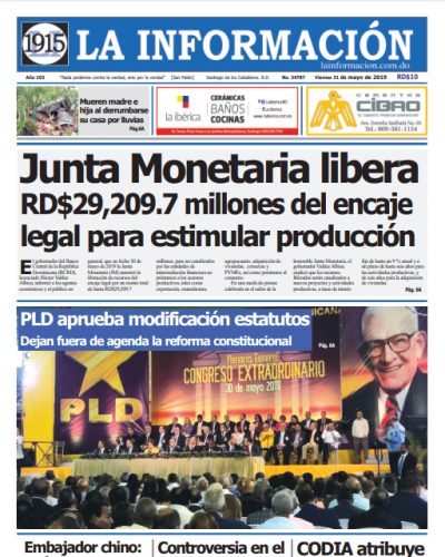 Portada Periódico La Información, Viernes 31 Mayo 2019