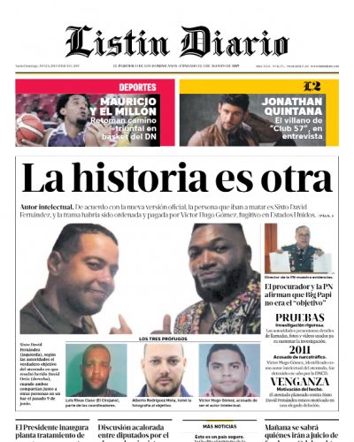 Portada Periódico Listín Diario, Jueves 20 Junio 2019