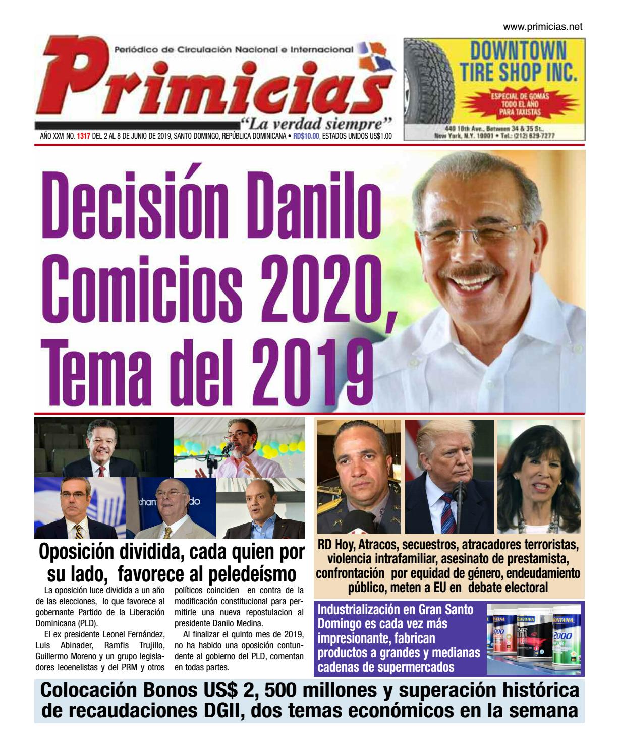 Portada Periódico Primicias, Lunes 03 Junio 2019