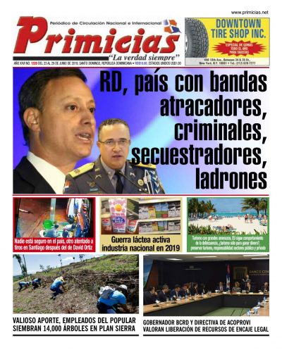 Portada Periódico Primicias, Lunes 24 Junio 2019
