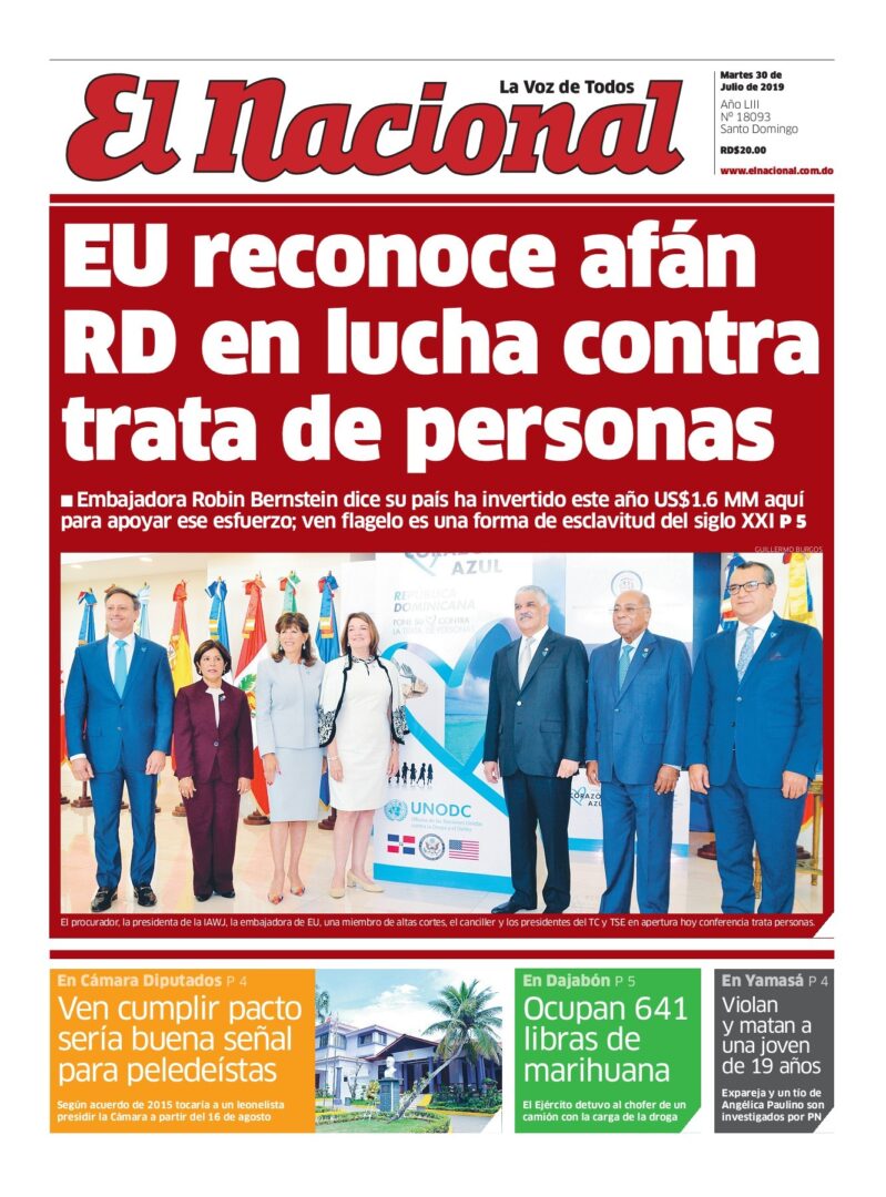 Portada Periódico El Nacional, Martes 30 de Julio, 2019