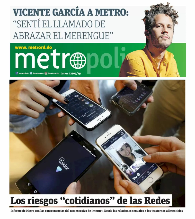 Portada Periódico Metro, Lunes 22 de Julio, 2019