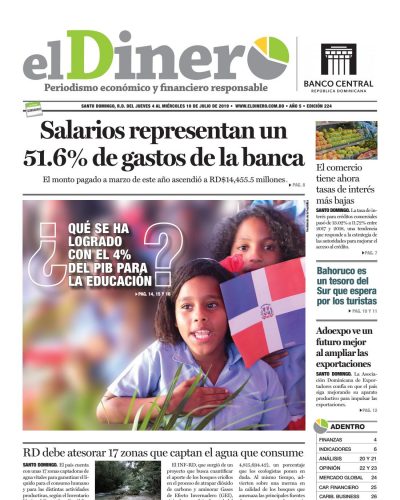 Portada Periódico El Dinero, Jueves 04 de Julio, 2019