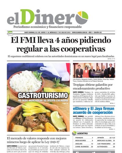 Portada Periódico El Dinero, Jueves 11 de Julio, 2019