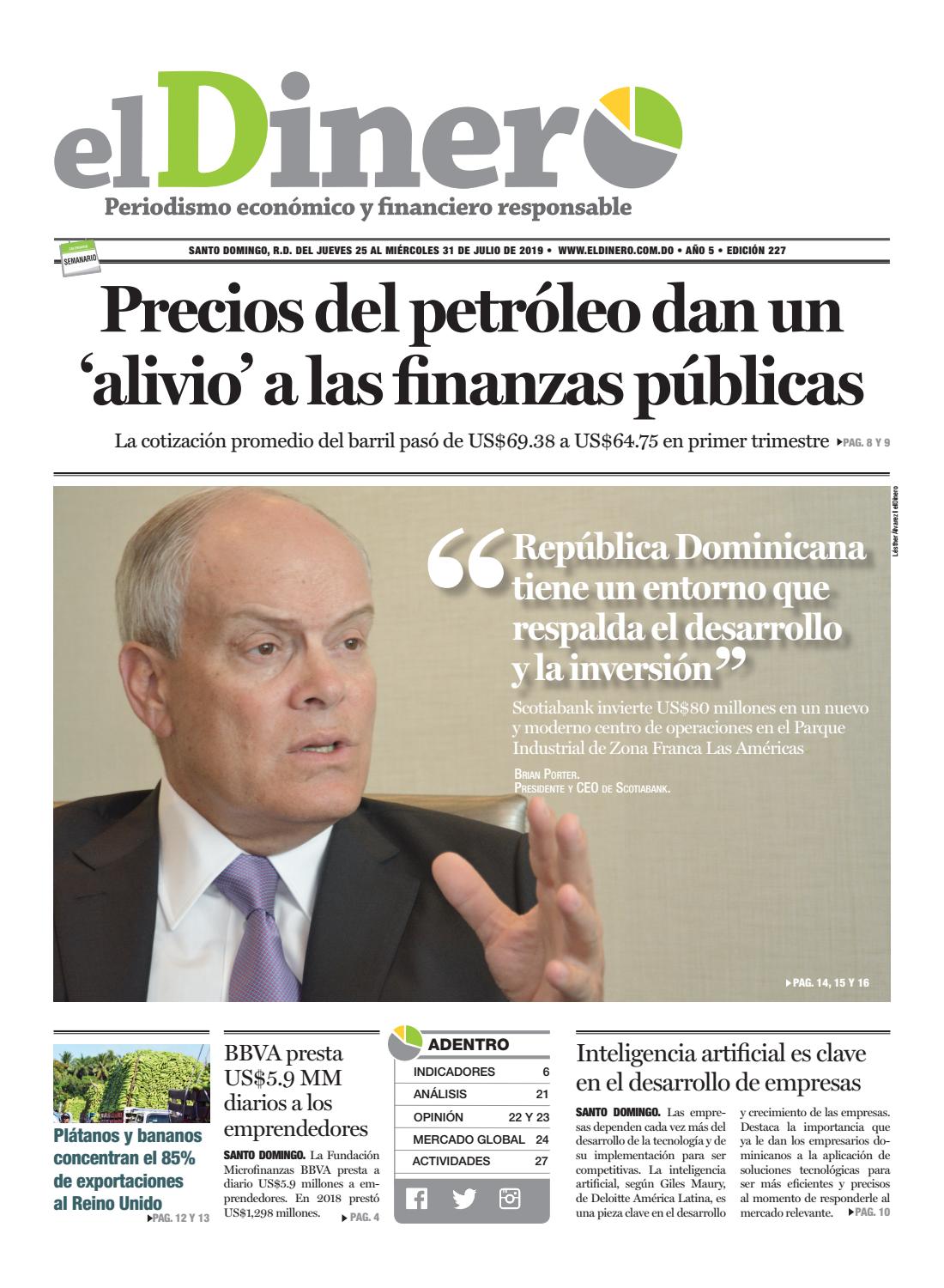 Portada Periódico El Dinero, Jueves 25 de Julio, 2019
