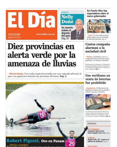 Portada Periódico El Día, Martes 30 de Julio, 2019