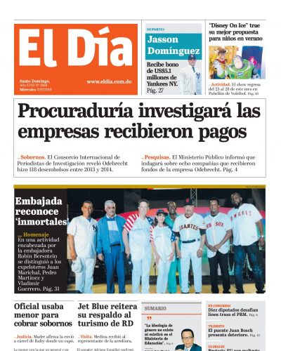 Portada Periódico El Día, Miércoles 03 de Julio, 2019