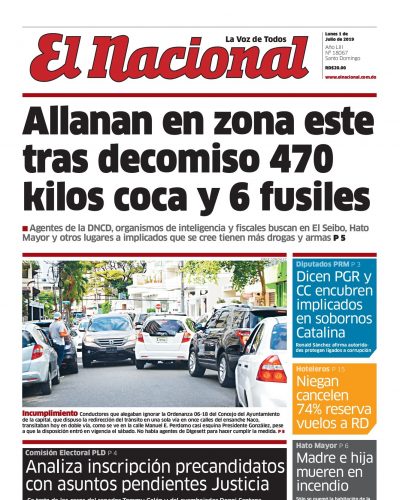 Portada Periódico El Nacional, Lunes 01 de Julio, 2019
