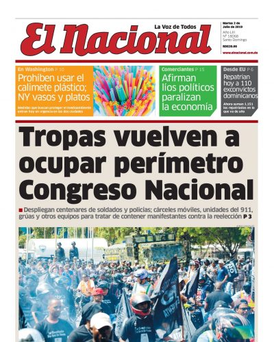Portada Periódico El Nacional, Martes 02 de Julio, 2019