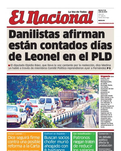 Portada Periódico El Nacional, Martes 09 de Julio, 2019