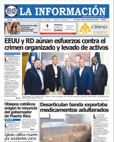 Portada Periódico La Información, Domingo 21 de Julio, 2019