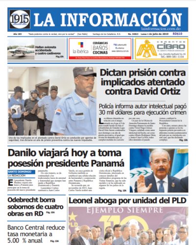 Portada Periódico La Información, Martes 02 de Julio, 2019