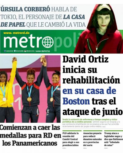 Portada Periódico Metro, Lunes 29 de Julio, 2019
