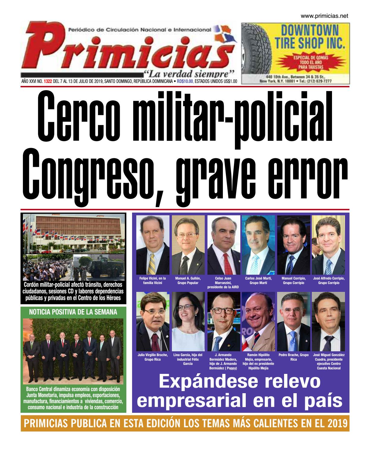 Portada Periódico Primicias, Lunes 08 de Julio, 2019