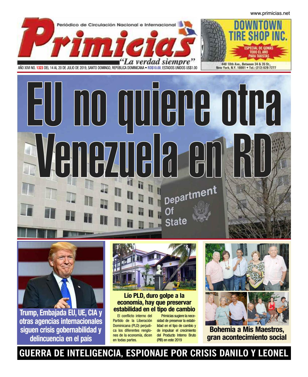 Portada Periódico Primicias, Lunes 15 de Julio, 2019