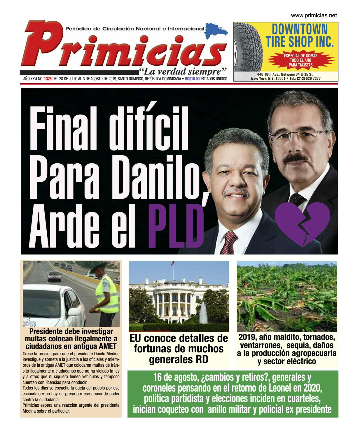Portada Periódico Primicias, Lunes 29 de Julio, 2019