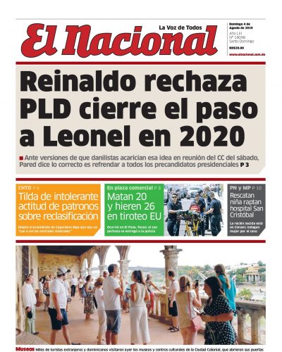 Portada Periódico El Nacional, Domingo 04 de Agosto, 2019