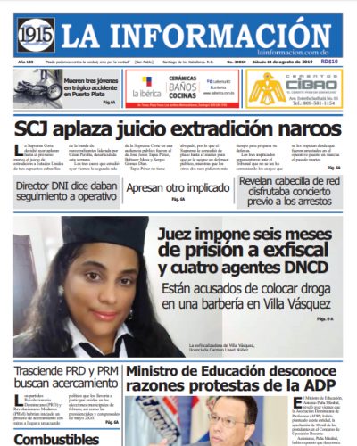 Portada Periódico El Nacional, Domingo 25 de Agosto, 2019