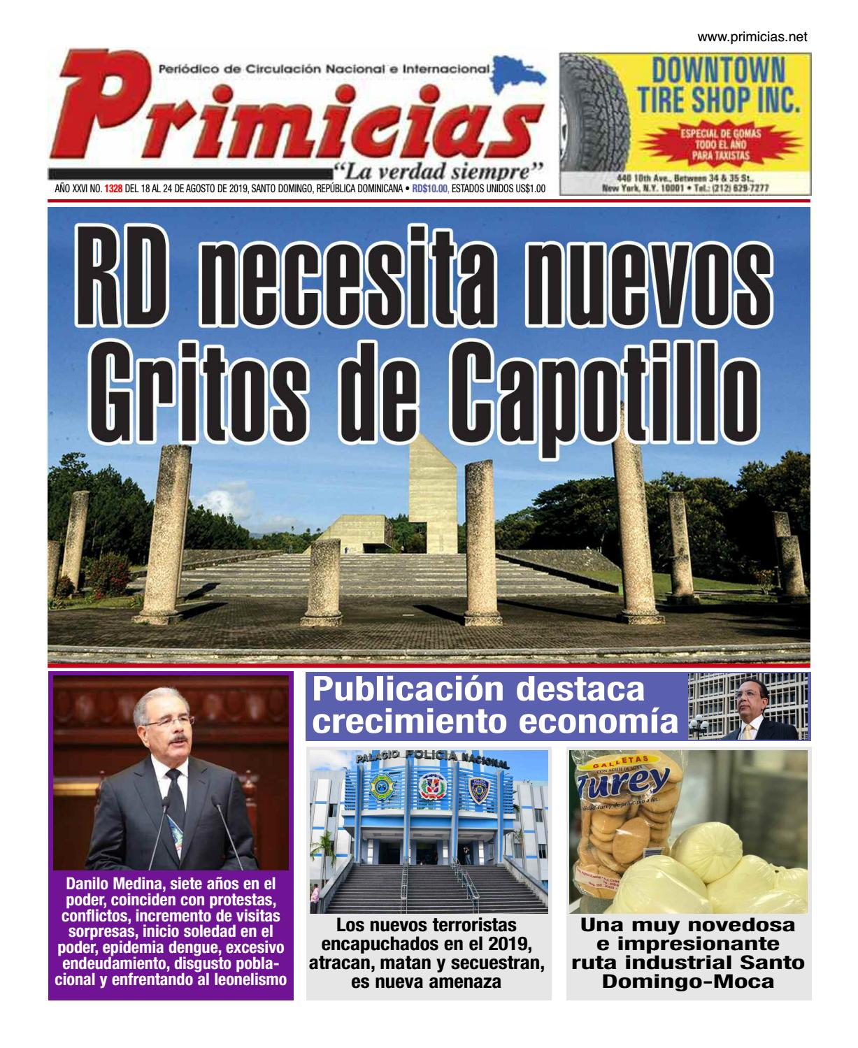 Portada Periódico Primicias, Lunes 19 de Agosto, 2019