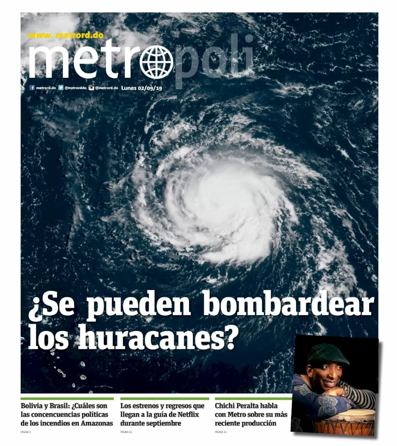 Portada Periódico Metro, Lunes 02 de Septiembre, 2019
