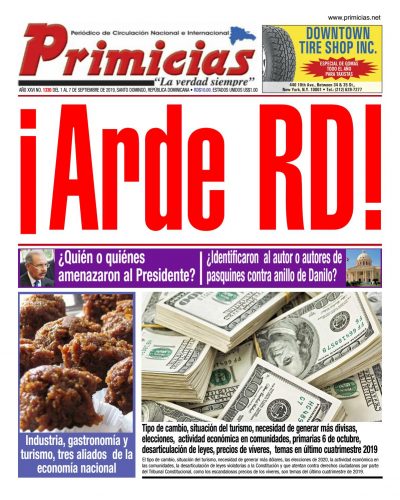 Portada Periódico Primicias, Lunes 09 de Septiembre, 2019