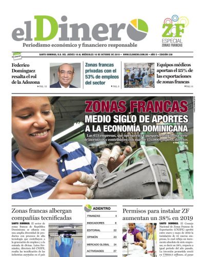 Portada Periódico El Dinero, Jueves 08 de Octubre, 2019