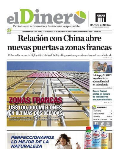 Portada Periódico El Dinero, Jueves 17 de Octubre, 2019