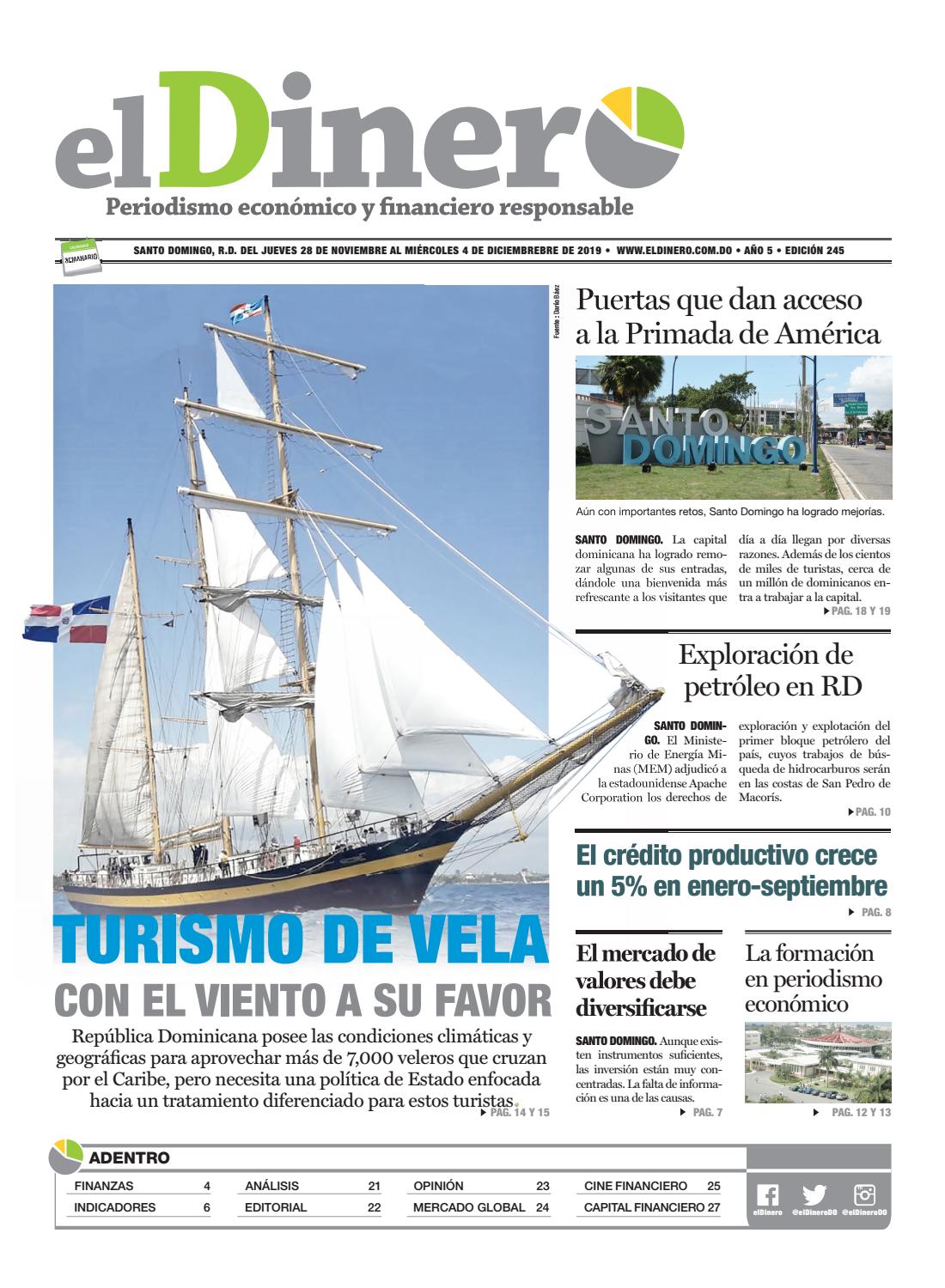 Portada Periódico El Dinero, Jueves 28 de Noviembre, 2019