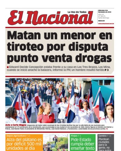 Portada Periódico El Nacional, Miércoles 06 de Noviembre, 2019