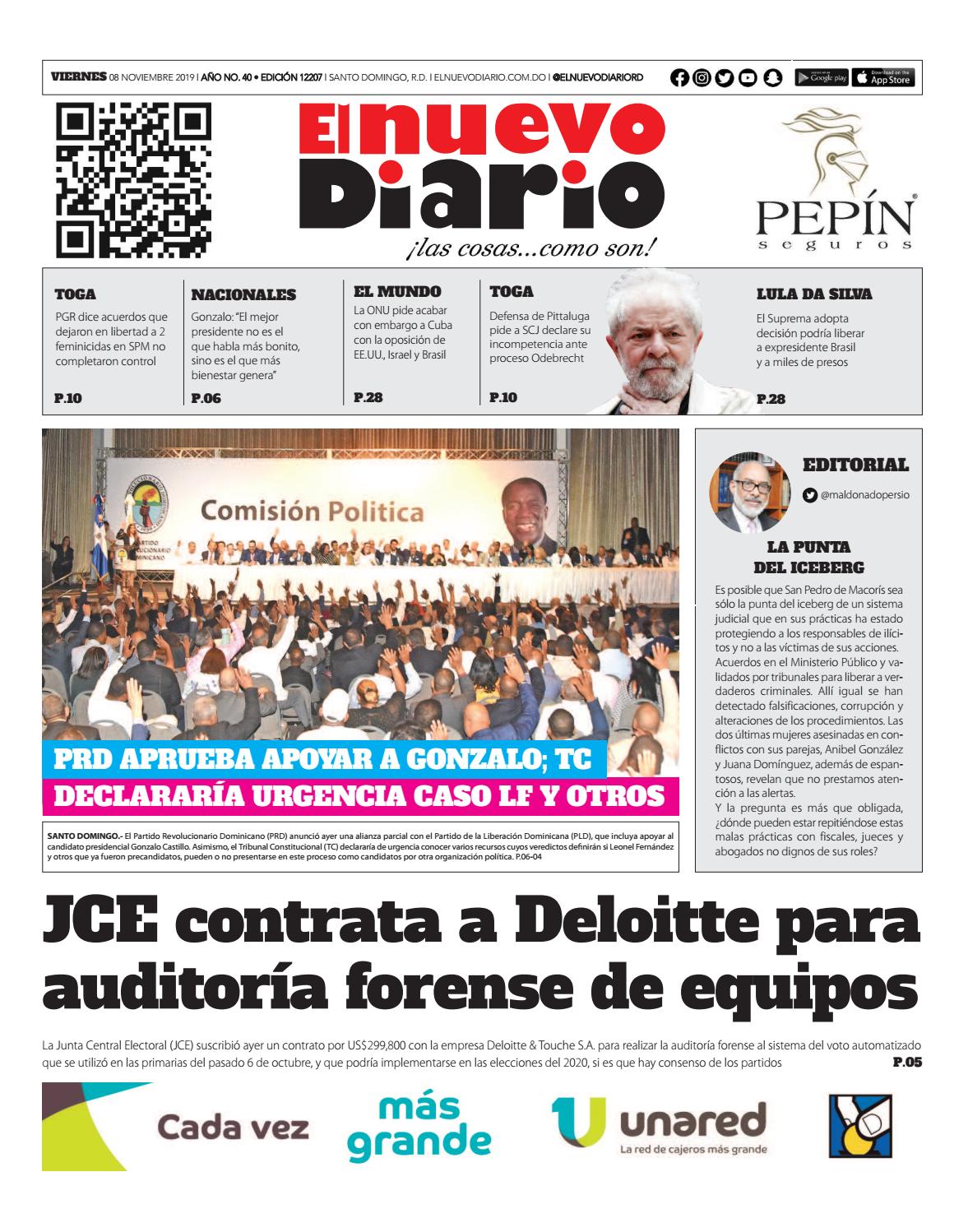Portada Periódico El Nacional, Jueves 07 de Noviembre, 2019
