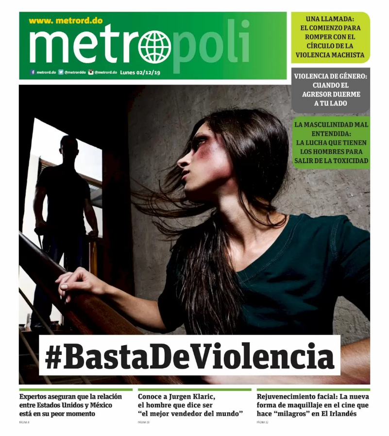 Portada Periódico Metro, Lunes 02 de Diciembre, 2019