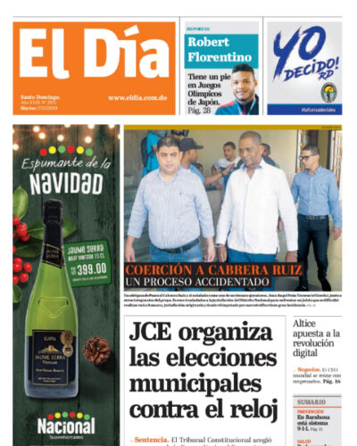 Portada Periódico El Día, Martes 17 de Diciembre, 2019