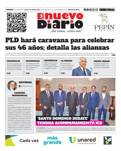 Portada Periódico El Nuevo Diario, Martes 10 de Diciembre, 2019