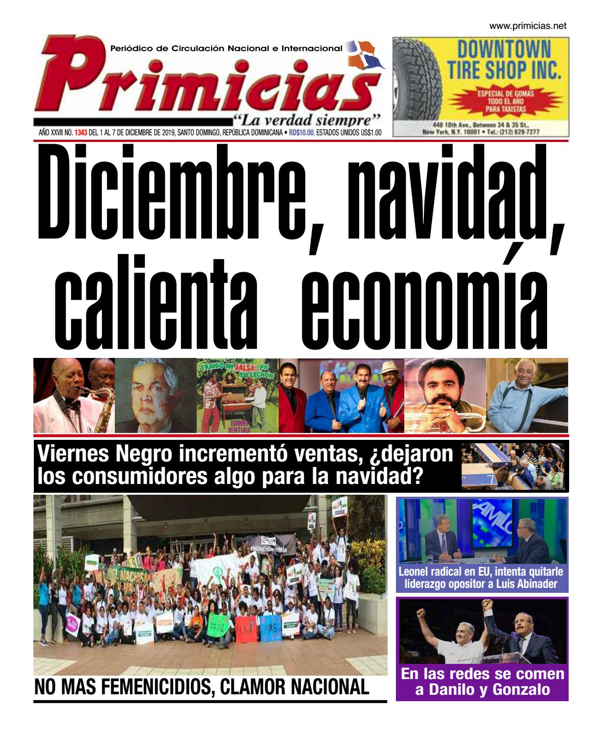 Portada Periódico Primicias, Lunes 02 de Diciembre, 2019