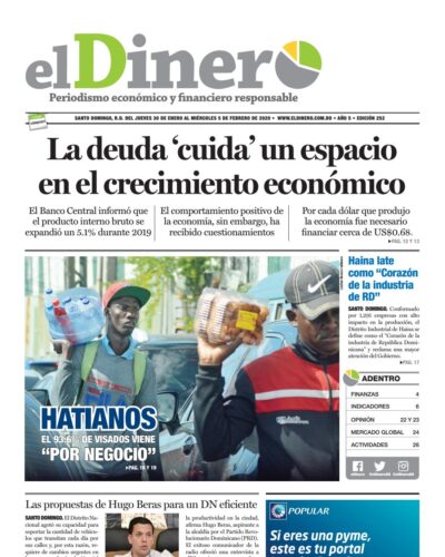 Portada Periódico El Dinero, Jueves 30 de Enero, 2019