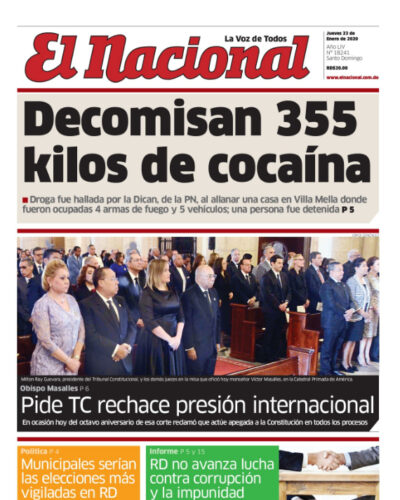 Portada Periódico El Nacional, Jueves 23 de Enero, 2019
